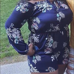 Fashion Nova Floral long Sleeve Romper